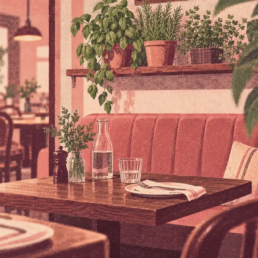 Illustration of restaurants equipment and workspace